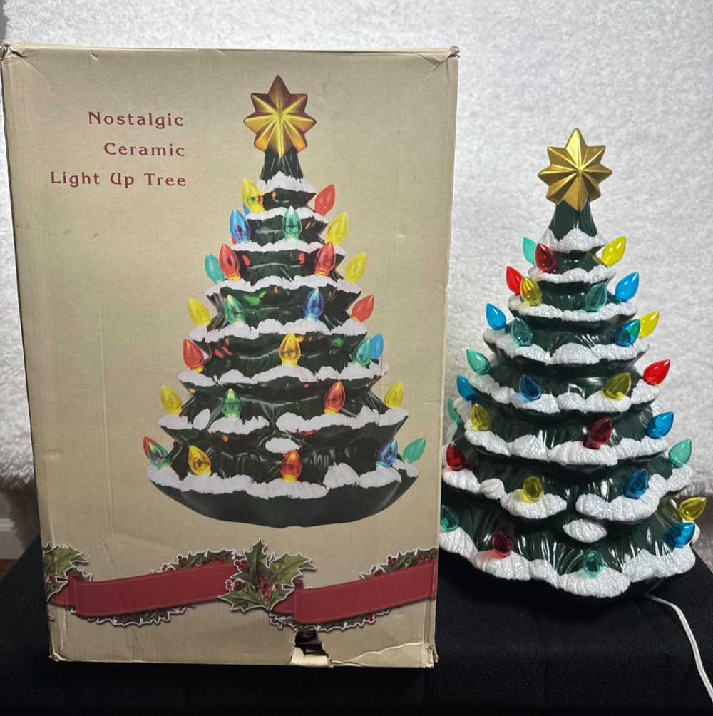 Cracker Barrel 19 Inch Nostalgic Ceramic Light Up Tree #534081 - Tested